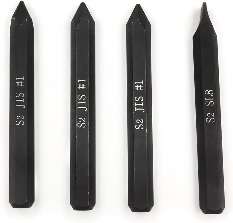 Yrsssa JIS B4633 Impact Screwdriver Bits For Impact Driver, 5/16" Hex Shank, S2 Alloy Steel,75mm Long- Ideal for Japanese Automotive & Motorcycle Repairs (JIS #1x3+SL8) - Image 1